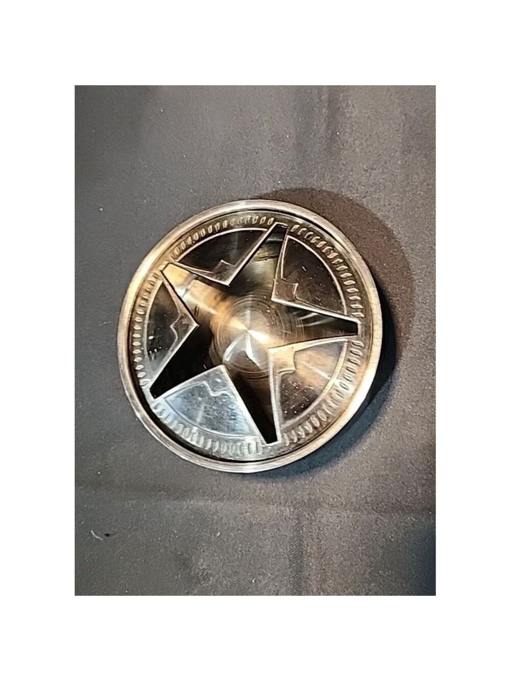 Marlboro Texas Star Silver Round Brushed Metal Stainless Steel Ashtray - Picture 2 of 9